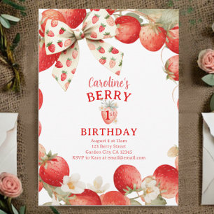 Invitation Filles à l'arc de fraise Berry Premier Anniversair