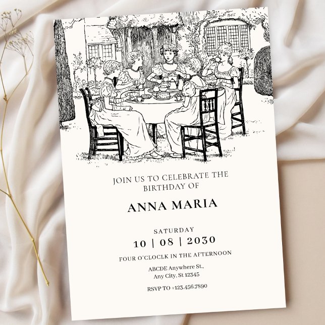 Invitation Filles anciennes prenant le thé  (Créateur téléchargé)