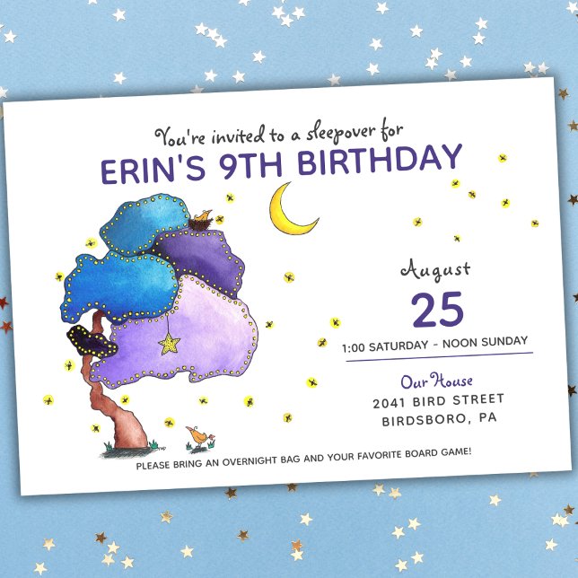 Invitation Filles Anniversaire Dormir Anniversaire (Créateur téléchargé)