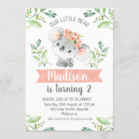 Filles Aquarelle Koala Ours Anniversaire Invitatio