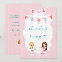 Fille's Birthday Tea Party Shabby-Chic Personnalis