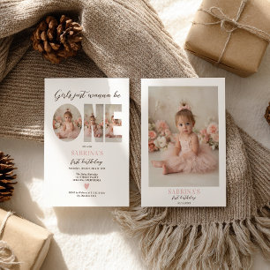Invitation Filles Chic Voudraient être Une Photo Premier Anni