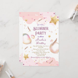Invitation Filles couchage Pastel Pink Stwood fête d'annivers