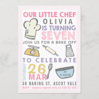 Filles Cuisine de cuisson 7e anniversaire Invitati