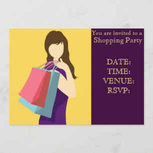 Invitation Filles de fête de shopping journée en soirée