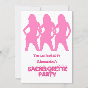 Invitation Filles de la fête rose personnalisées bachelorette
