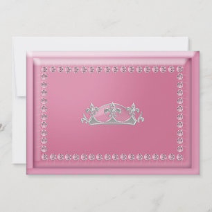 Invitation Filles Diamants roses et fête d'anniversaire de la
