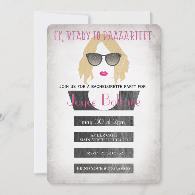 Invitation Filles d'invitation de partie de bachelorette de (Devant)