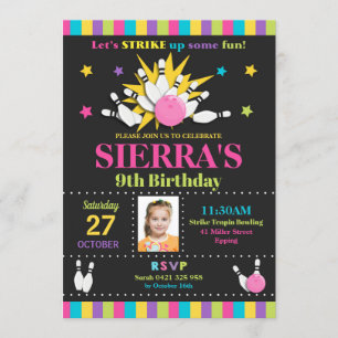 Invitation Filles d'invitations de fête d'anniversaire de