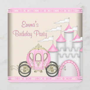 Invitation Filles du château de carrosse princesse Anniversai