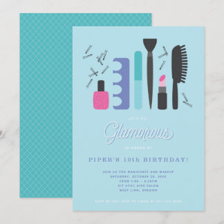 Invitation Filles glamour fête d'anniversaire