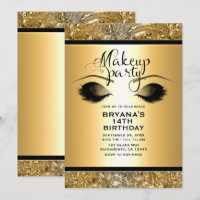 Filles Glamour Or Maquillage Cils Soirée Evénement