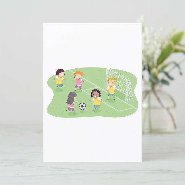 Invitation Filles Jouant Au Football (Créateur téléchargé)