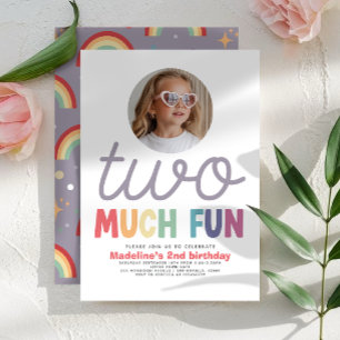 Invitation Filles Mignonnes Trop Amusant Anniversaire Arc-en-