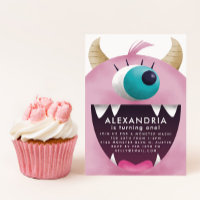 Filles Monstre Rose fête d'anniversaire