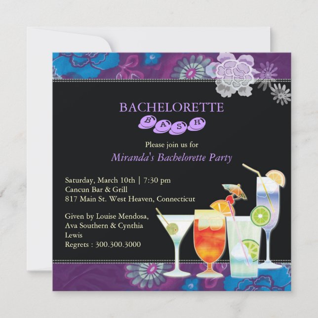Invitation Filles Night Out Bachelorette (Devant)
