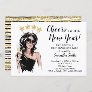 Invitation Filles Night Out encourage à la Parties scintillan