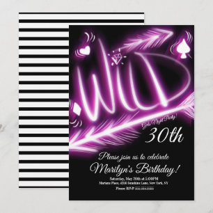 Invitation Filles Night Out Neon Wild 40e anniversaire N'impo