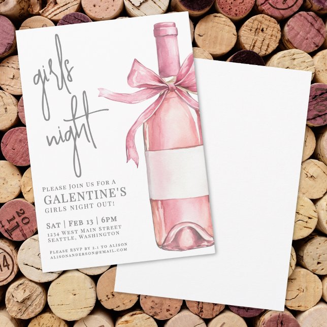 Invitation Filles Nuit Rose Galentine's Day (Créateur téléchargé)
