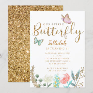 Invitation Filles papillons fête d'anniversaire
