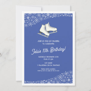 Invitation Filles Patinage sur glace Fête d'anniversaire