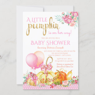 Invitation Filles Petit Citrouille Automne Bébé Douche Invita