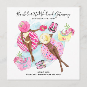 Invitation Filles Rétro Enterrement de Vie de Jeune Fille Wee