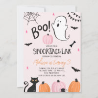 Filles Rose Orange Noir Boo Halloween Anniversaire