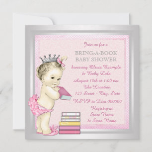 Invitation Filles roses et argent apportent une douche de béb