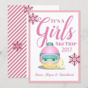 Invitation Filles Ski Trip Ski Emoji