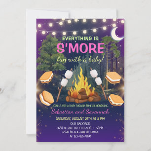 Invitation Filles S'more Fun Campfire Smores Baby Shower