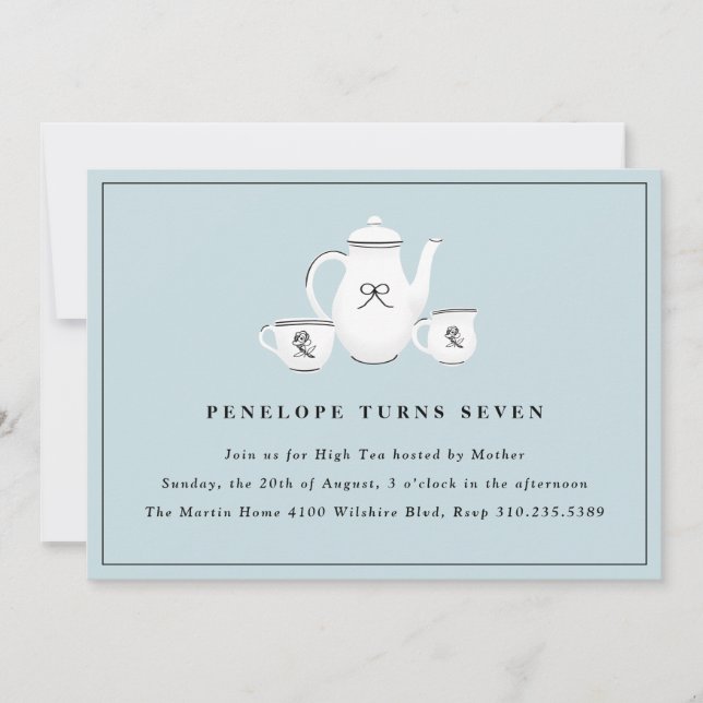 Invitation Filles sophistiquées High Tea Fête d'anniversaire (Devant)