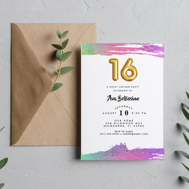 Invitation Filles Sweet sixteen 16ème anniversaire Photo (Créateur téléchargé)