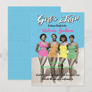 Invitation Filles Trip Beach Anniversaire ou Bachelorette Par