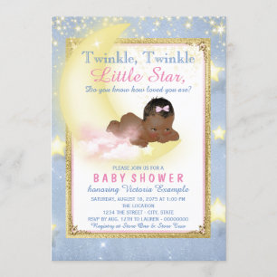 Invitation Filles Twinkle Twinkle Little Star Baby Shower