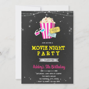 Invitation Film sous la fête de la fille étoilée