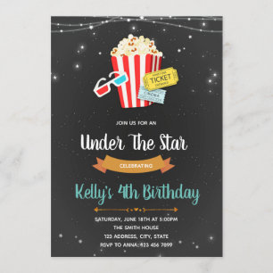Invitation Film sous l'invitation de la fête des étoiles