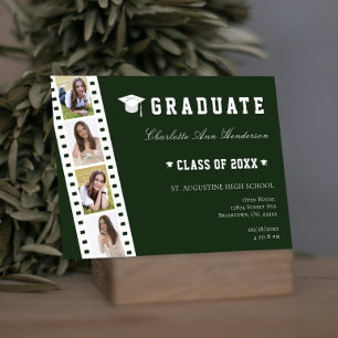 Invitation Filmstrip Four Photo Collage Open House   Green