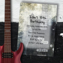 Fils adolescents de guitare électrique noire Anniv