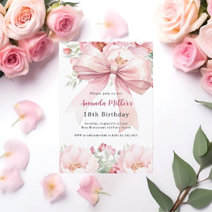 Invitation Fils d'arc rose pâle anniversaire