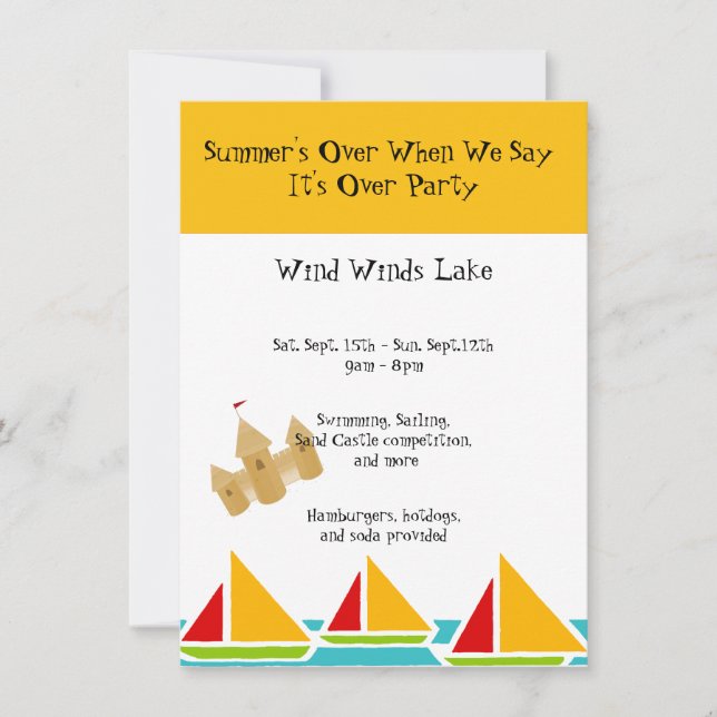Invitation Fin de la fête d'été (Devant)