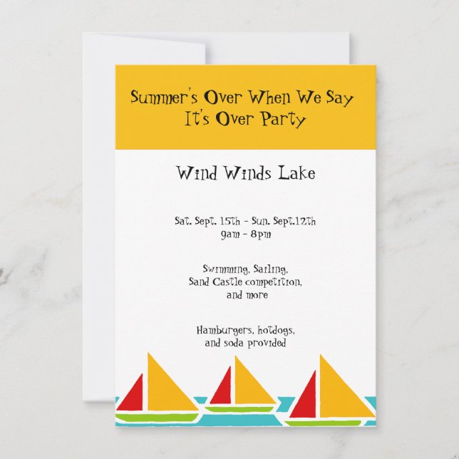 Invitation Fin de la fête d'été (Devant)