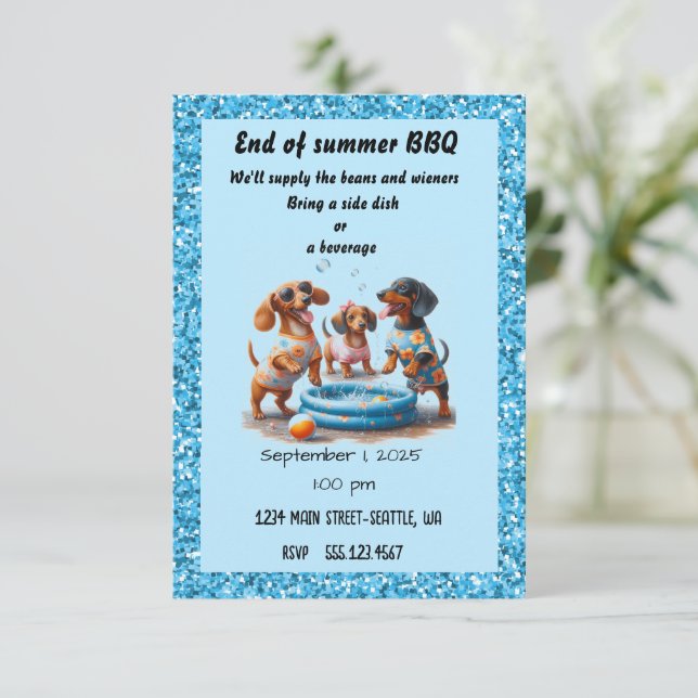 Invitation Fin de la fête d'été (Debout devant)