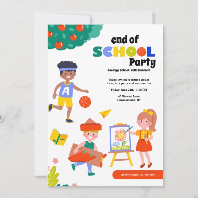 Invitation Fin de la fête scolaire (Devant)