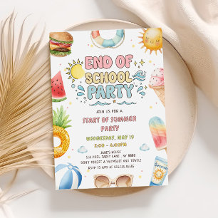 Invitation Fin de l'école et début de la fête d'été