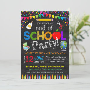 Invitation Fin de l'invitation de la fête scolaire