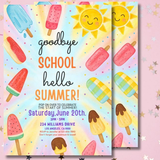 Invitation Fin de l'invitation de la fête scolaire, de la fêt (Créateur téléchargé)