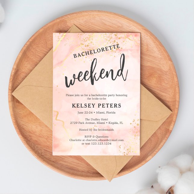 Invitation Fin de semaine branchée Glam Chic Girly Bacheloret (Créateur téléchargé)
