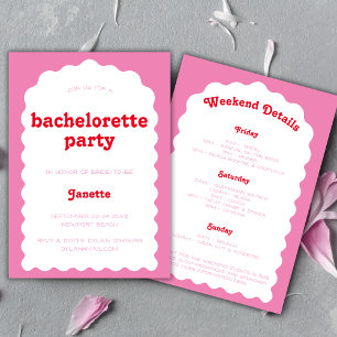 Invitation Fin De Semaine De Bachelorette Rouge Et Rose Arc R