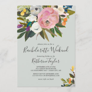 Invitation Fin de semaine de la bachelorette florale peinte